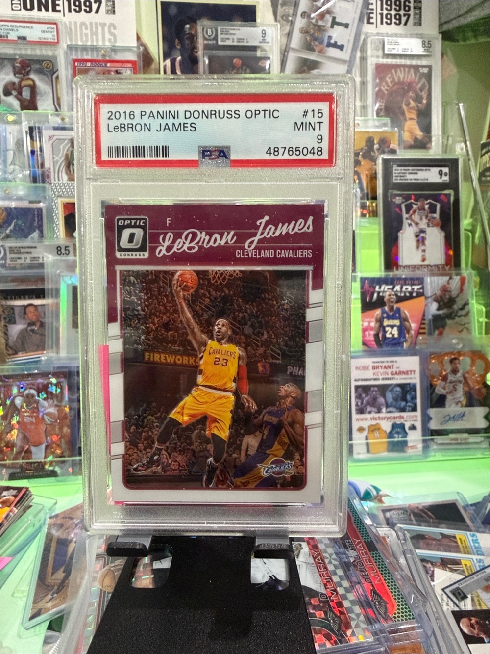 Lebron James - Panini Donruss Optic PSA Mint 9 - w/ Kobe Bryant
